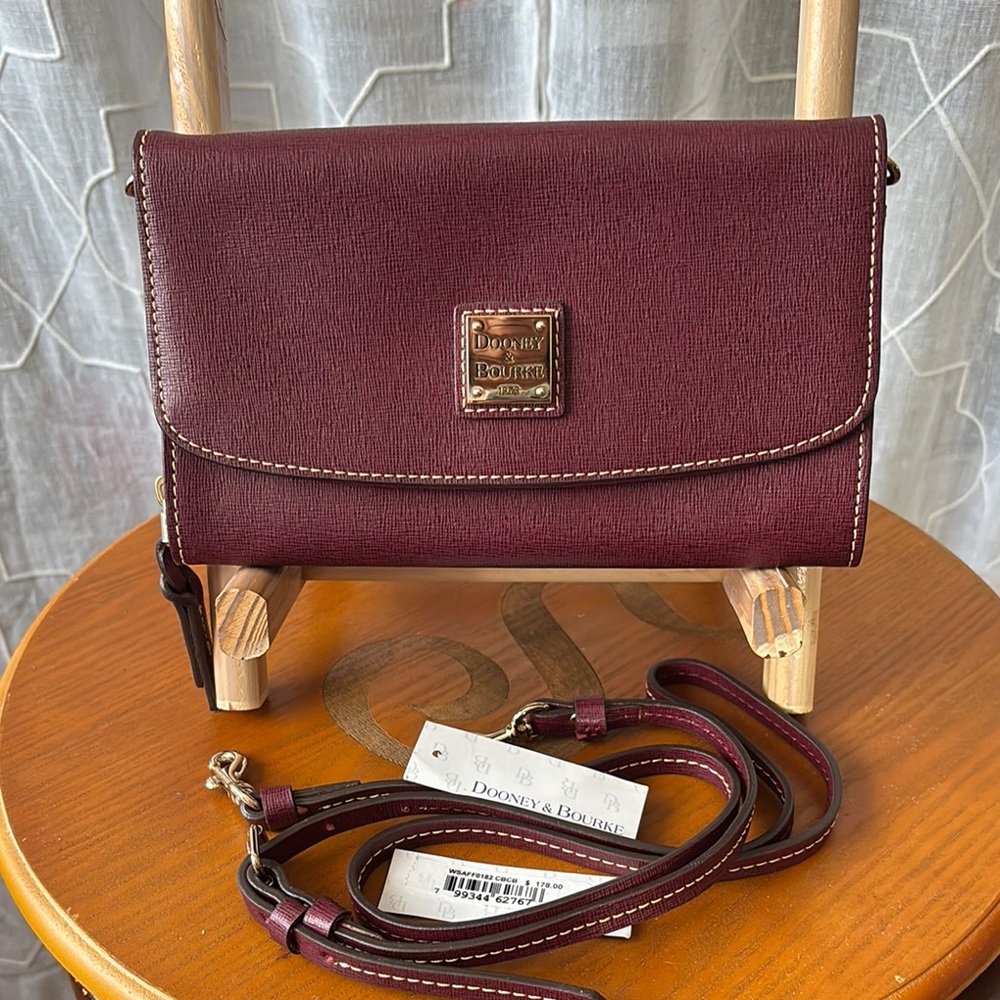 Dooney & Bourke Saffiano Burgundy Leather Crossbody